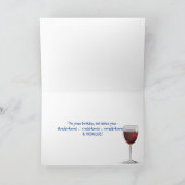 誕生日ローリラックスプ「」文字とワイングラス カード (内部)