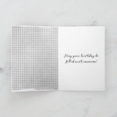 誕生日ワイルドフラワーオンシルバーギンガム カード (内部)