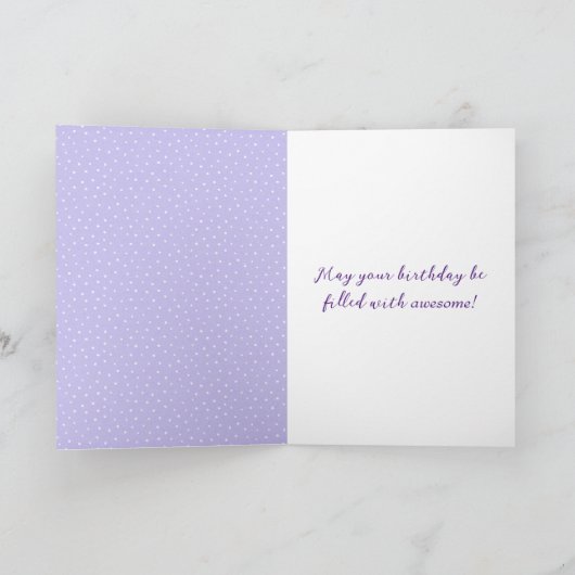 誕生日ワイルドフラワーオン水玉模様 カード (内部)