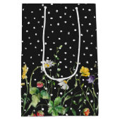 誕生日ワイルドフラワーオン水玉模様 ミディアムペーパーバッグ (裏面)