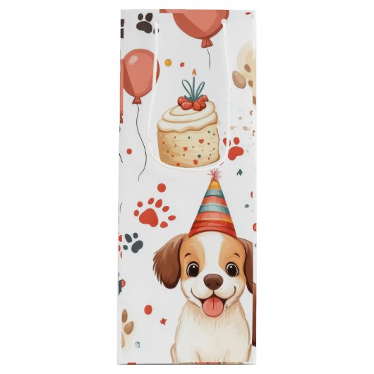 誕生日ワインボックスと居心地の良いコテージ詳細 ワインギフトバッグ (正面)