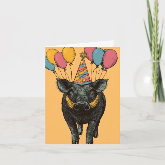 誕生日ワルソグとバルーン誕生日カード カード (正面)