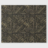 誕生日ワードクラウドグランドパ金ゴールドID276 ラッピングペーパー (フラット)