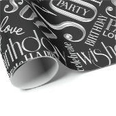 誕生日ワードクラウドソンシルバーID272 ラッピングペーパー (ロールコーナー)