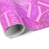 誕生日ワードクラウドドーターピンクID272 ラッピングペーパー (ロールコーナー)