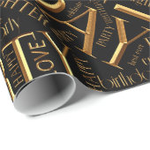 誕生日ワードクラウドドーター金ゴールドID272 ラッピングペーパー (ロールコーナー)