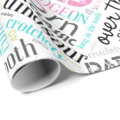 誕生日ワードクラウドフォーティピンクID266 ラッピングペーパー (ロールコーナー)