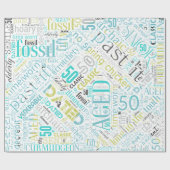 誕生日ワードクラウド50青ID266 ラッピングペーパー (フラット)