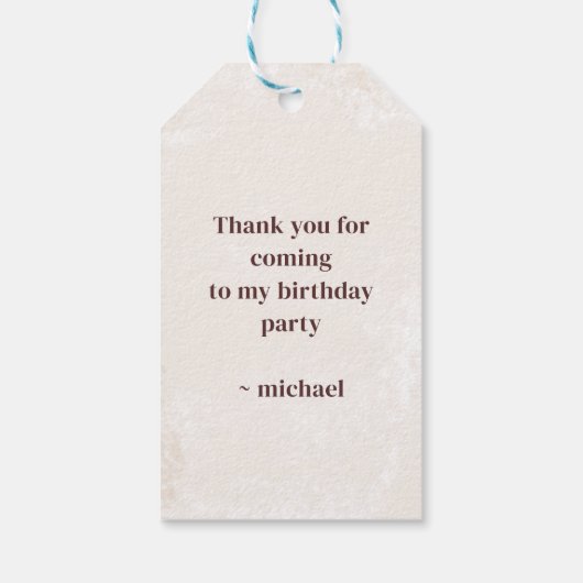 誕生日ヴィンテージお洒落ベースボールオールスターパーティー ギフトタグ (裏面)