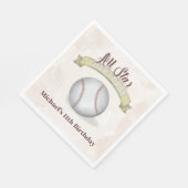 誕生日ヴィンテージお洒落ベースボールオールスターパーティー スタンダードランチョンナプキン (角)