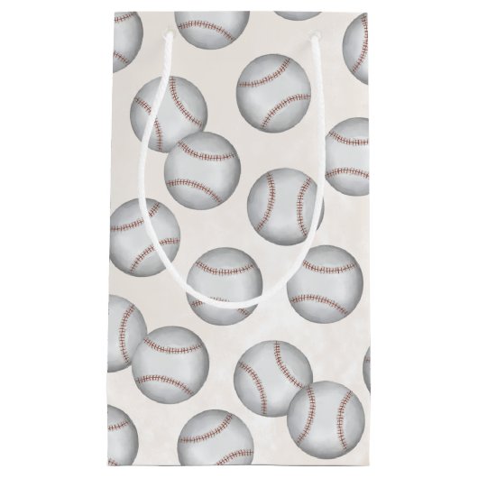 誕生日ヴィンテージお洒落ベースボールオールスターパーティー スモールペーパーバッグ (正面)