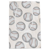 誕生日ヴィンテージお洒落ベースボールオールスターパーティー ミディアムペーパーバッグ (正面)