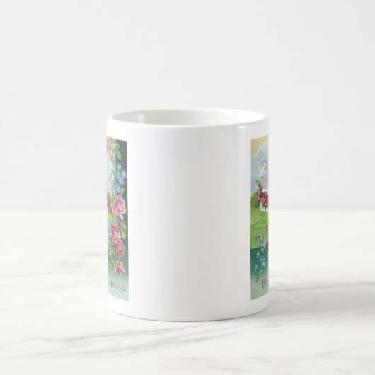 誕生日ヴィンテージはがき コーヒーマグカップ (中央)