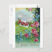 誕生日ヴィンテージはがき ポストカード (正面/裏面)