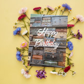 誕生日ヴィンテージスーツケース旅行レトロクール写真 カード