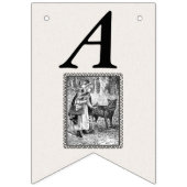 誕生日ヴィンテージライディングフードウルフ白黒 バンティングフラッグ (第2の旗)