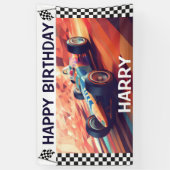 誕生日ヴィンテージレーシングカー 横断幕 (縦)