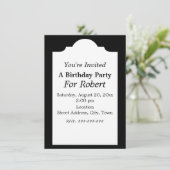 誕生日ヴィンテージ冬通りシーンアンティーク車 招待状 (スタンド正面)