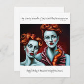 誕生日ヴィンテージ友おもしろい人 ノートカード (正面/裏面)