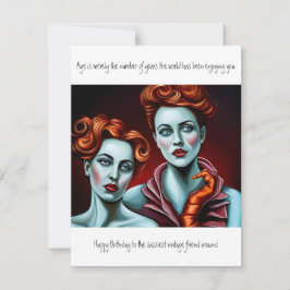 誕生日ヴィンテージ友おもしろい人 ノートカード