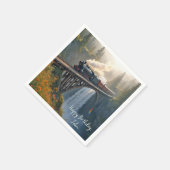 誕生日ヴィンテージ蒸気機関車 スタンダードカクテルナプキン (角)