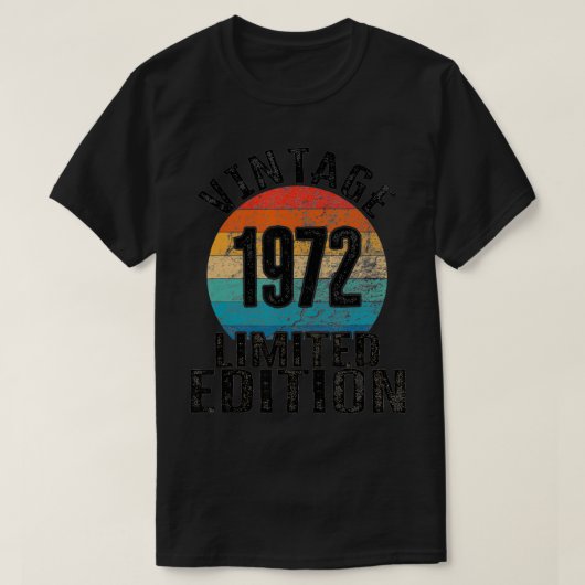 誕生日ヴィンテージ誕生年1972誕生日 Tシャツ (デザイン正面)