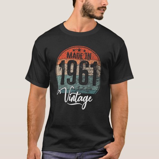 誕生日ヴィンテージ誕生日年1961誕生日誕生 Tシャツ (正面)