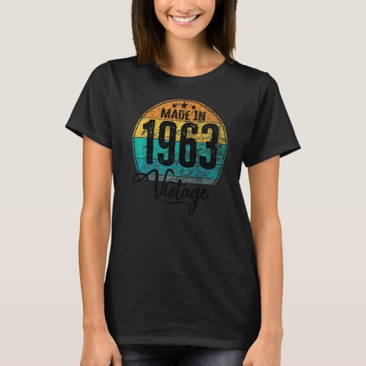 誕生日ヴィンテージ誕生日年1963誕生日誕生 Tシャツ (正面)