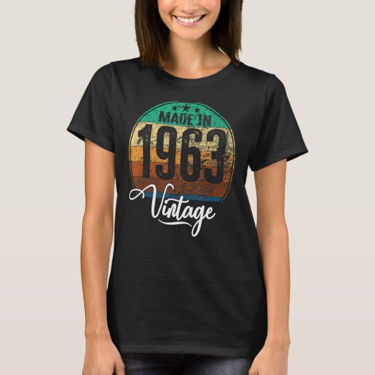 誕生日ヴィンテージ誕生日年1963誕生日誕生 Tシャツ (正面)