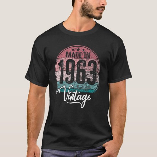 誕生日ヴィンテージ誕生日年1963誕生日誕生 Tシャツ (正面)