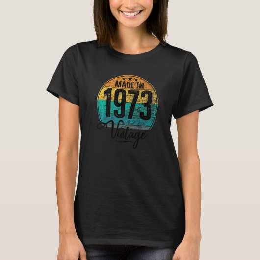 誕生日ヴィンテージ誕生日年1973誕生日誕生 Tシャツ (正面)