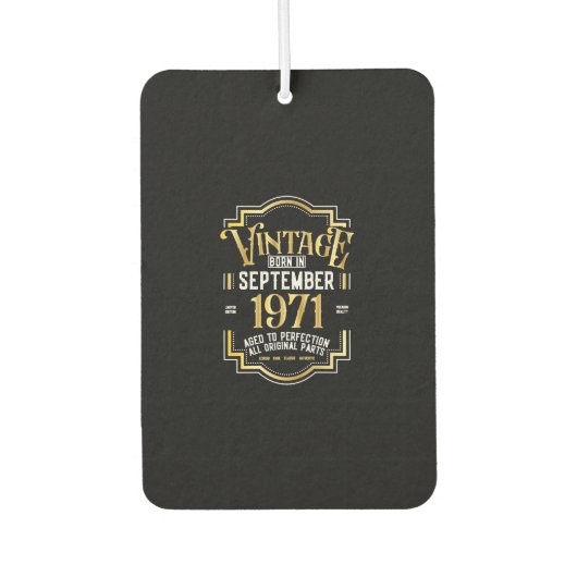 誕生日ヴィンテージ1971年9月 カーエアーフレッシュナー (正面)