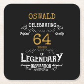 誕生日ヴィンテージ スクエアペーパーコースター (正面)