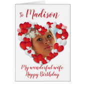 誕生日ーのアップロード写真モダンーのパーソナライズ – 愛 –  (正面)