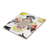 誕生日万華鏡のように千変万化するパターンアートプリント タイル (側面)