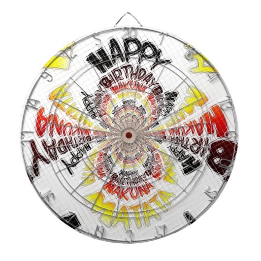 誕生日万華鏡のように千変万化するパターンアートプリント ダーツボード (正面)