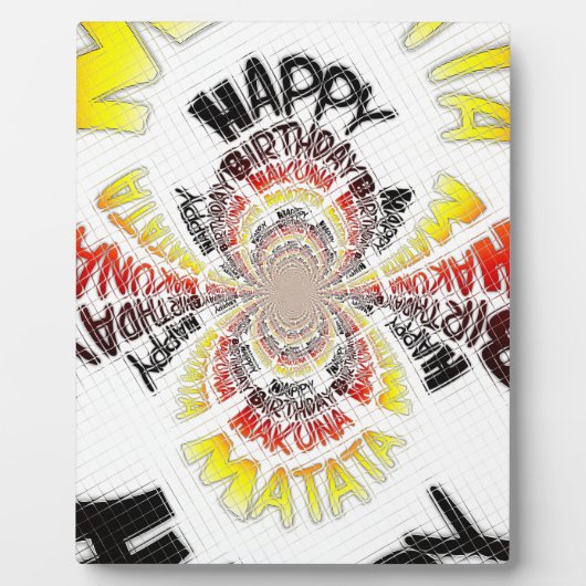 誕生日万華鏡のように千変万化するパターンアートプリント フォトプラーク (正面)