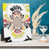 誕生日万華鏡のように千変万化するパターンアートプリント フォトプラーク (側面)