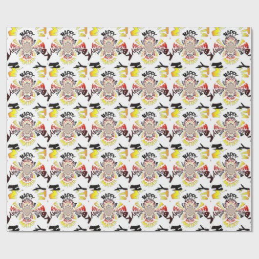 誕生日万華鏡のように千変万化するパターンアートプリント ラッピングペーパー (フラット)