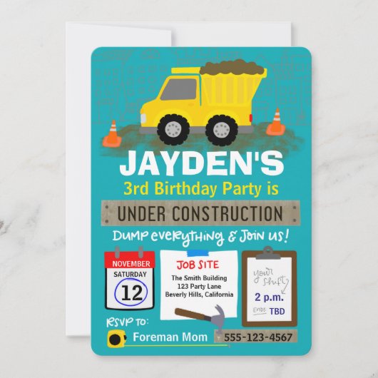 誕生日下建築 招待状 (正面)