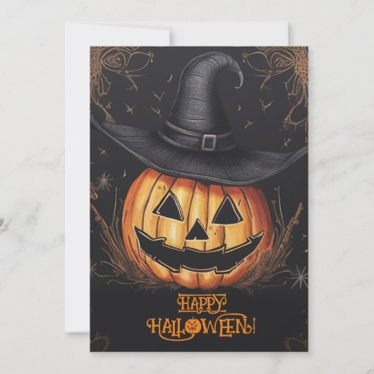 誕生日不気味パーティーのハロウィーン 招待状 (裏面)