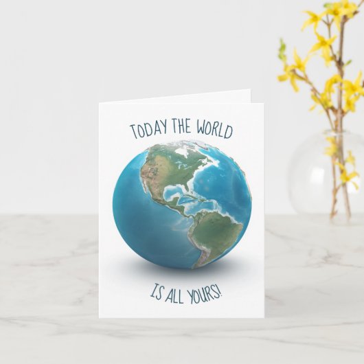 誕生日世界 カード (黄色い花)