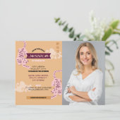 誕生日中国のパーティーレストランフォトタイガース 招待状 (スタンド正面)