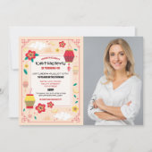 誕生日中国のパーティーレストラン写真を撮遠くにる 招待状 (正面)