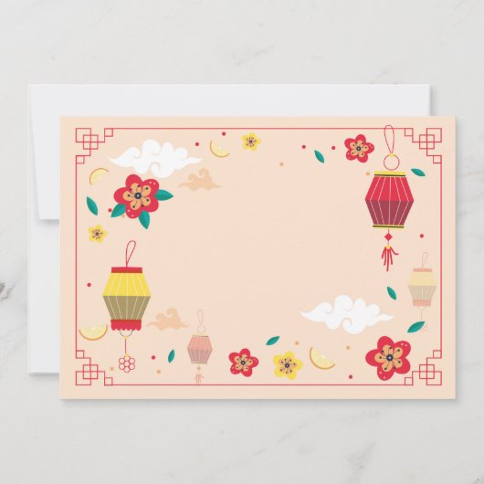 誕生日中国のパーティーレストラン写真を撮遠くにる 招待状 (裏面)