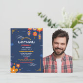 誕生日中国のパーティーレストラン写真を撮遠くにる 招待状 (スタンド正面)