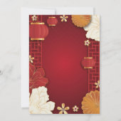 誕生日中国のパーティーレストラン写真を撮遠くにる 招待状 (裏面)