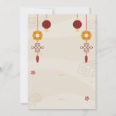 誕生日中国のパーティーレストランTake Asian遠くに 招待状 (裏面)