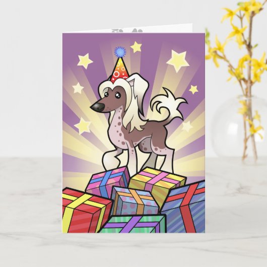 誕生日中国の（毛なし） カード (黄色い花)