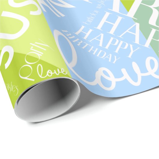 誕生日中長名を追加Green ID274 ラッピングペーパー (ロールコーナー)